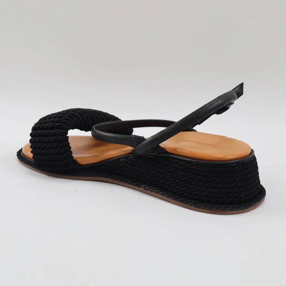 🔥NEW FARM RIO Espadrille Wedge Sandal, Black 7US/38EU MSRP$230 SHIPS TODAY🔥